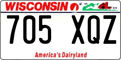 WI license plate 705XQZ