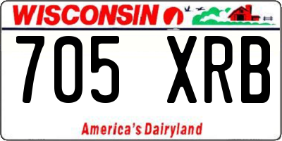 WI license plate 705XRB