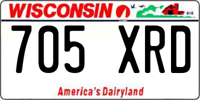 WI license plate 705XRD
