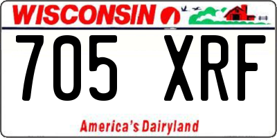 WI license plate 705XRF