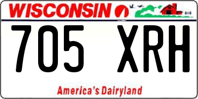 WI license plate 705XRH