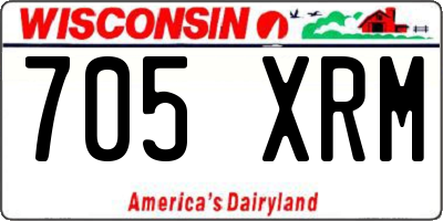 WI license plate 705XRM