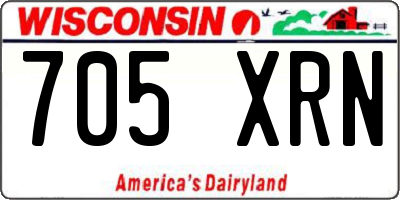 WI license plate 705XRN