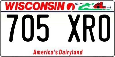 WI license plate 705XRO