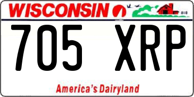 WI license plate 705XRP