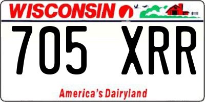 WI license plate 705XRR