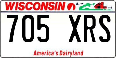 WI license plate 705XRS