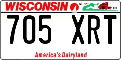 WI license plate 705XRT