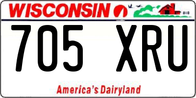 WI license plate 705XRU
