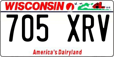 WI license plate 705XRV