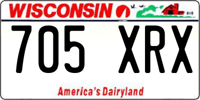 WI license plate 705XRX
