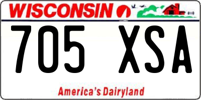 WI license plate 705XSA
