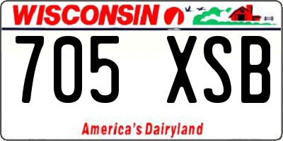 WI license plate 705XSB