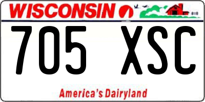 WI license plate 705XSC