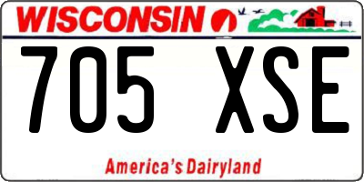 WI license plate 705XSE