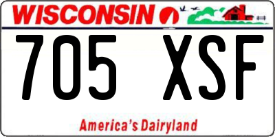 WI license plate 705XSF