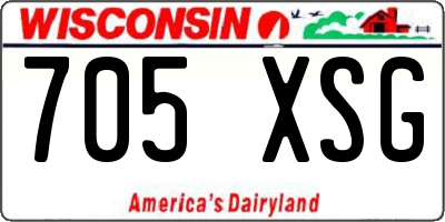 WI license plate 705XSG