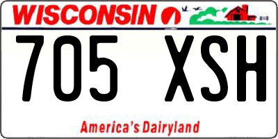 WI license plate 705XSH