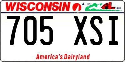 WI license plate 705XSI