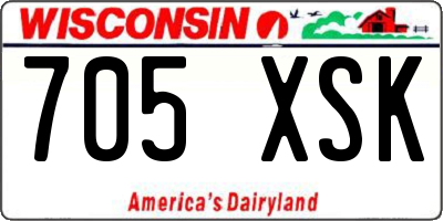 WI license plate 705XSK