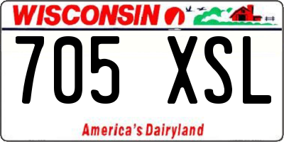 WI license plate 705XSL