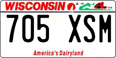 WI license plate 705XSM