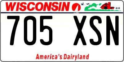 WI license plate 705XSN
