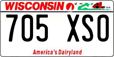 WI license plate 705XSO
