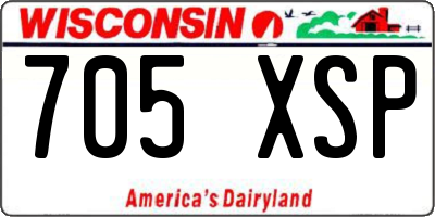 WI license plate 705XSP