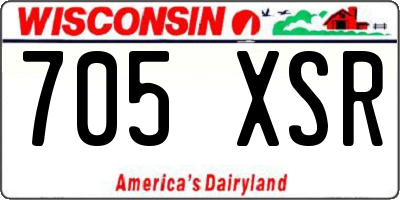 WI license plate 705XSR