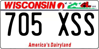 WI license plate 705XSS