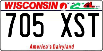 WI license plate 705XST