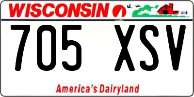 WI license plate 705XSV