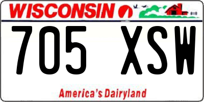 WI license plate 705XSW