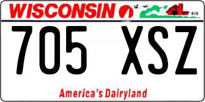 WI license plate 705XSZ