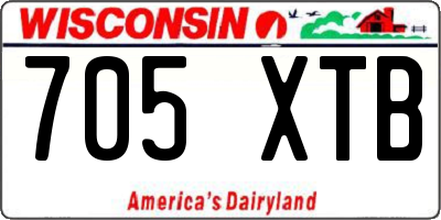 WI license plate 705XTB
