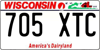 WI license plate 705XTC