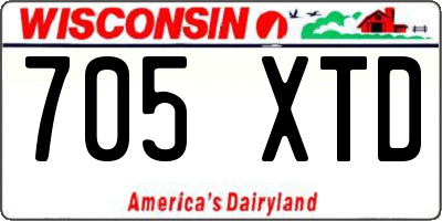WI license plate 705XTD