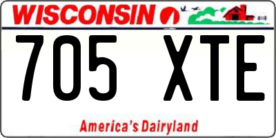 WI license plate 705XTE