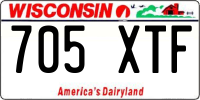 WI license plate 705XTF