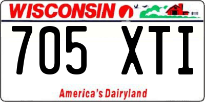 WI license plate 705XTI