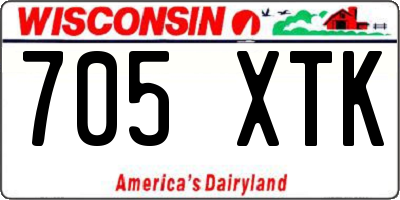 WI license plate 705XTK