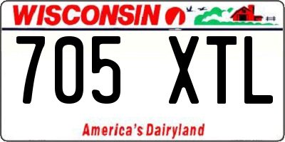 WI license plate 705XTL