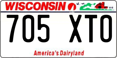 WI license plate 705XTO