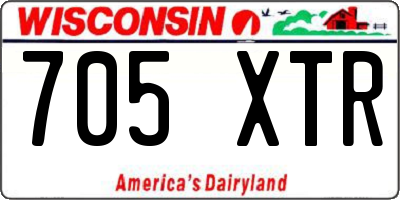 WI license plate 705XTR