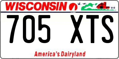 WI license plate 705XTS