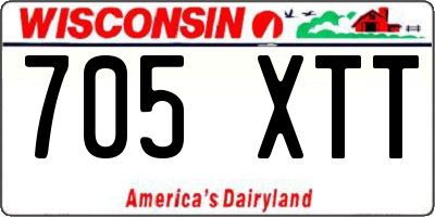 WI license plate 705XTT