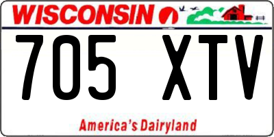 WI license plate 705XTV