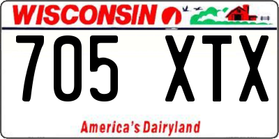 WI license plate 705XTX