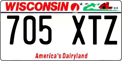 WI license plate 705XTZ